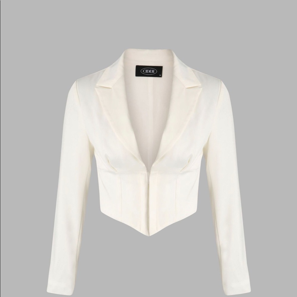 Cream Blazer Top